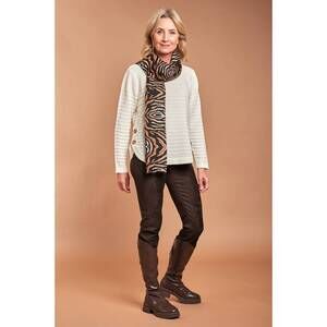 NEW ROBELL rose stretch faux suede trouser in dark brown